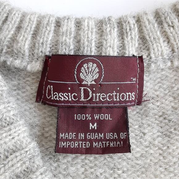 Vintage 90s Sweater Vest Gray Womens M 100% Wool - Picture 6 of 10